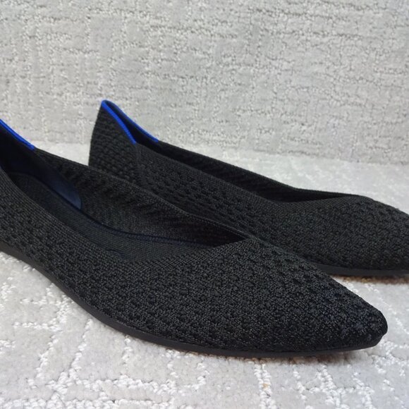 Rothy's The Point Honeycomb Black Flat Slip on Shoes Womens Size 8,9 - Picture 8 of 11